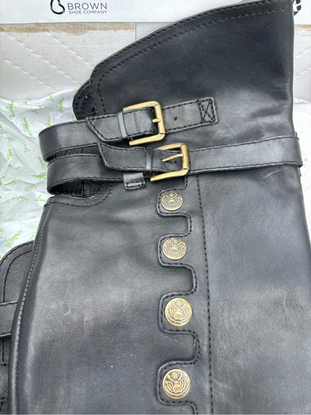 Ladies Black Leather Over The Knee Boots Sam Edelman - Picture 8 of 9